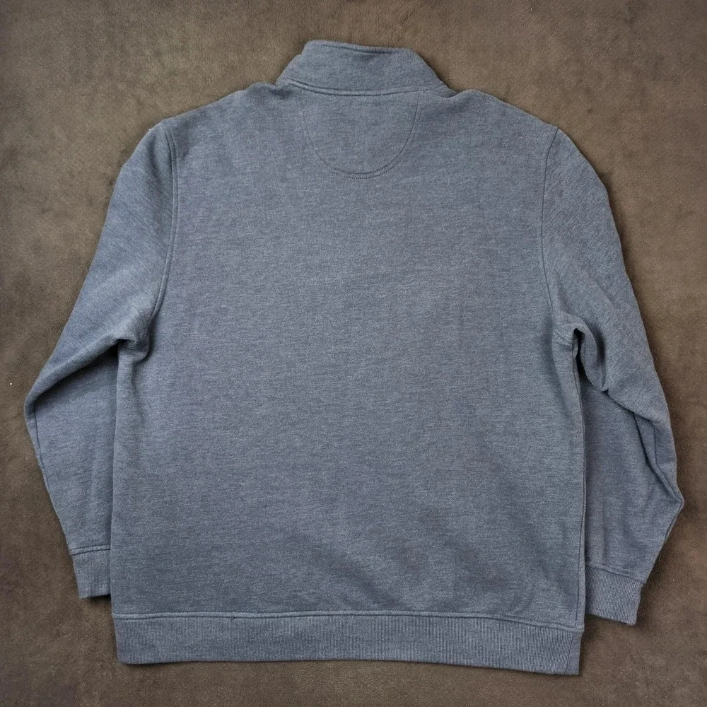 Izod Saltwater Sweater Mens 2XL Blue Quarter Zip‎ Pullover Relaxed Classics